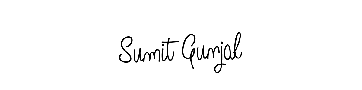 You should practise on your own different ways (Angelique-Rose-font-FFP) to write your name (Sumit Gunjal) in signature. don't let someone else do it for you. Sumit Gunjal signature style 5 images and pictures png
