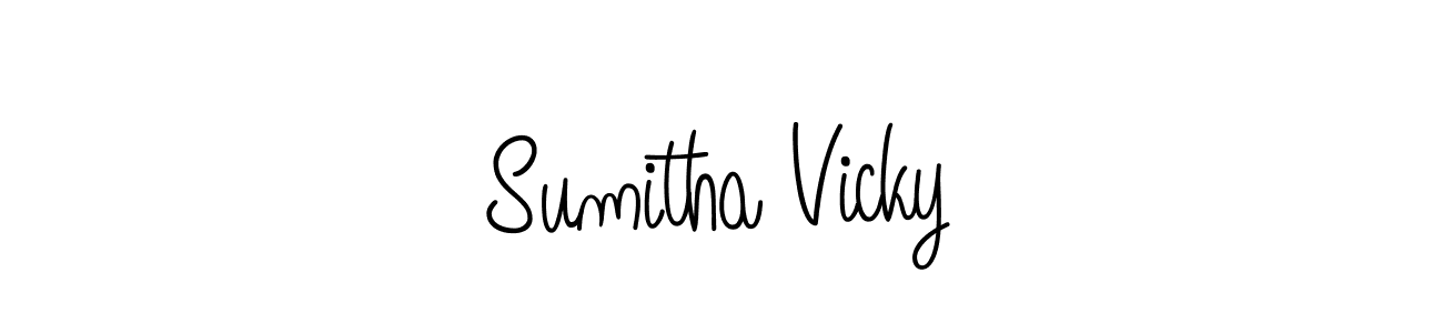 Make a beautiful signature design for name Sumitha Vicky. With this signature (Angelique-Rose-font-FFP) style, you can create a handwritten signature for free. Sumitha Vicky signature style 5 images and pictures png