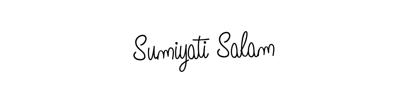 Make a beautiful signature design for name Sumiyati Salam. With this signature (Angelique-Rose-font-FFP) style, you can create a handwritten signature for free. Sumiyati Salam signature style 5 images and pictures png