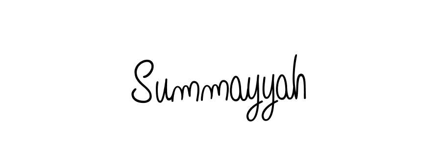 Design your own signature with our free online signature maker. With this signature software, you can create a handwritten (Angelique-Rose-font-FFP) signature for name Summayyah. Summayyah signature style 5 images and pictures png