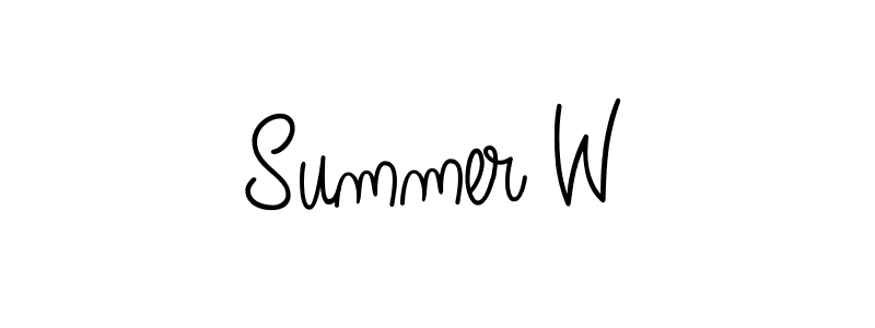 Summer W stylish signature style. Best Handwritten Sign (Angelique-Rose-font-FFP) for my name. Handwritten Signature Collection Ideas for my name Summer W. Summer W signature style 5 images and pictures png