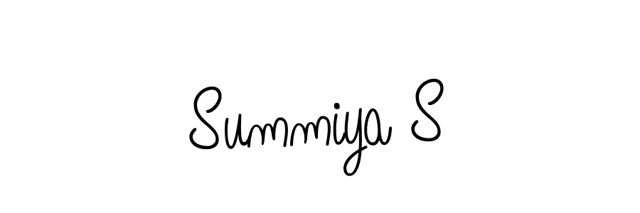 Use a signature maker to create a handwritten signature online. With this signature software, you can design (Angelique-Rose-font-FFP) your own signature for name Summiya S. Summiya S signature style 5 images and pictures png