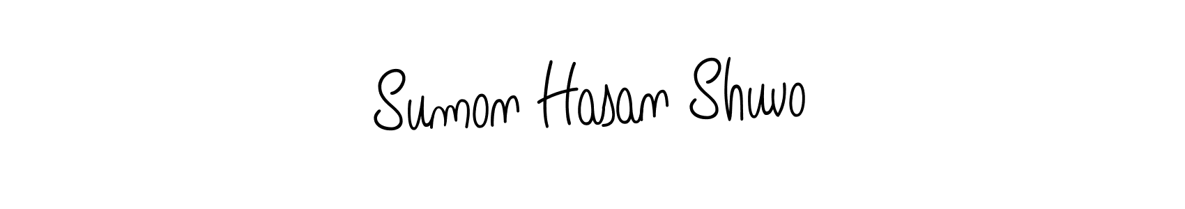Design your own signature with our free online signature maker. With this signature software, you can create a handwritten (Angelique-Rose-font-FFP) signature for name Sumon Hasan Shuvo. Sumon Hasan Shuvo signature style 5 images and pictures png