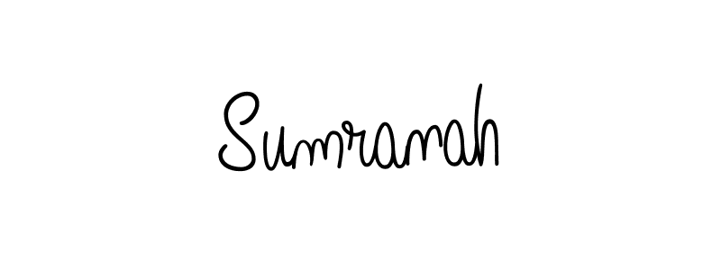 Use a signature maker to create a handwritten signature online. With this signature software, you can design (Angelique-Rose-font-FFP) your own signature for name Sumranah. Sumranah signature style 5 images and pictures png