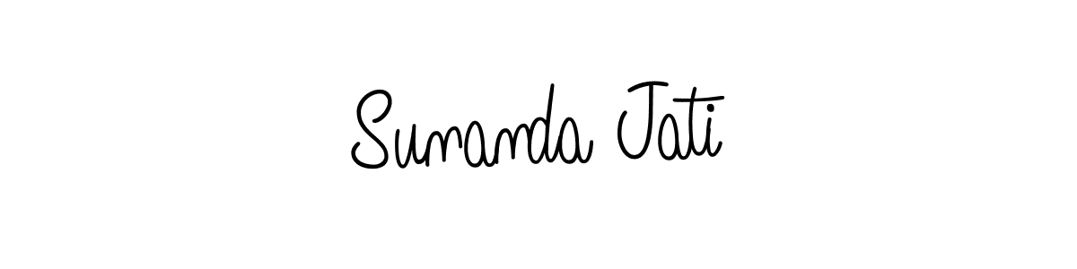 Design your own signature with our free online signature maker. With this signature software, you can create a handwritten (Angelique-Rose-font-FFP) signature for name Sunanda Jati. Sunanda Jati signature style 5 images and pictures png