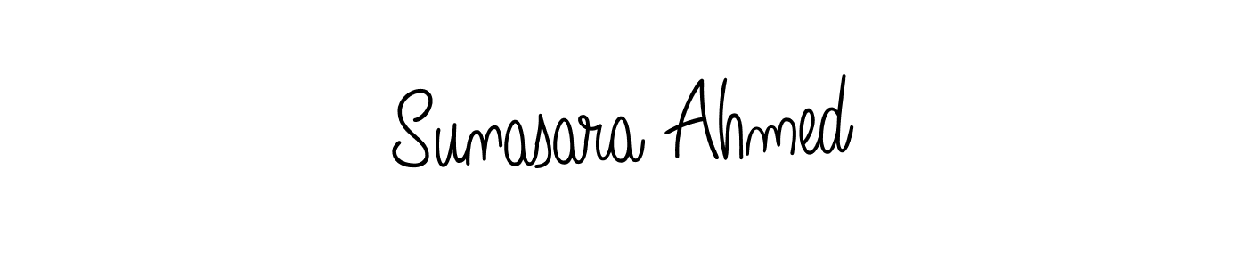 How to make Sunasara Ahmed name signature. Use Angelique-Rose-font-FFP style for creating short signs online. This is the latest handwritten sign. Sunasara Ahmed signature style 5 images and pictures png