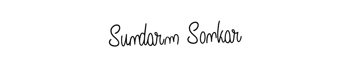 Make a beautiful signature design for name Sundarm Sonkar. With this signature (Angelique-Rose-font-FFP) style, you can create a handwritten signature for free. Sundarm Sonkar signature style 5 images and pictures png