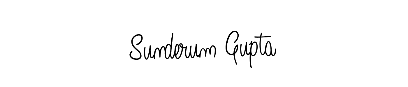 Sunderum Gupta stylish signature style. Best Handwritten Sign (Angelique-Rose-font-FFP) for my name. Handwritten Signature Collection Ideas for my name Sunderum Gupta. Sunderum Gupta signature style 5 images and pictures png