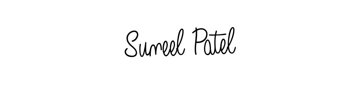 You should practise on your own different ways (Angelique-Rose-font-FFP) to write your name (Suneel Patel) in signature. don't let someone else do it for you. Suneel Patel signature style 5 images and pictures png