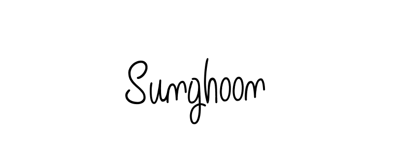 Design your own signature with our free online signature maker. With this signature software, you can create a handwritten (Angelique-Rose-font-FFP) signature for name Sunghoon. Sunghoon signature style 5 images and pictures png