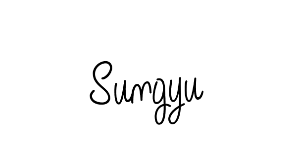 You should practise on your own different ways (Angelique-Rose-font-FFP) to write your name (Sungyu) in signature. don't let someone else do it for you. Sungyu signature style 5 images and pictures png