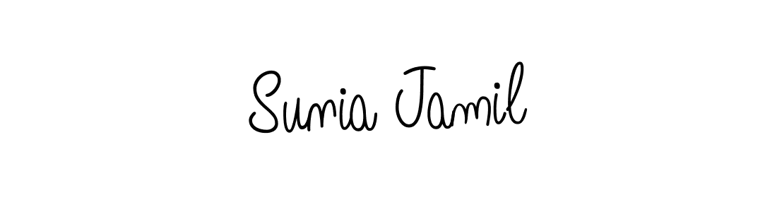 Use a signature maker to create a handwritten signature online. With this signature software, you can design (Angelique-Rose-font-FFP) your own signature for name Sunia Jamil. Sunia Jamil signature style 5 images and pictures png