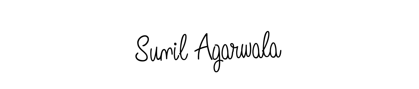 Use a signature maker to create a handwritten signature online. With this signature software, you can design (Angelique-Rose-font-FFP) your own signature for name Sunil Agarwala. Sunil Agarwala signature style 5 images and pictures png