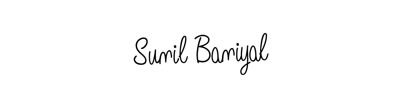 The best way (Angelique-Rose-font-FFP) to make a short signature is to pick only two or three words in your name. The name Sunil Baniyal include a total of six letters. For converting this name. Sunil Baniyal signature style 5 images and pictures png