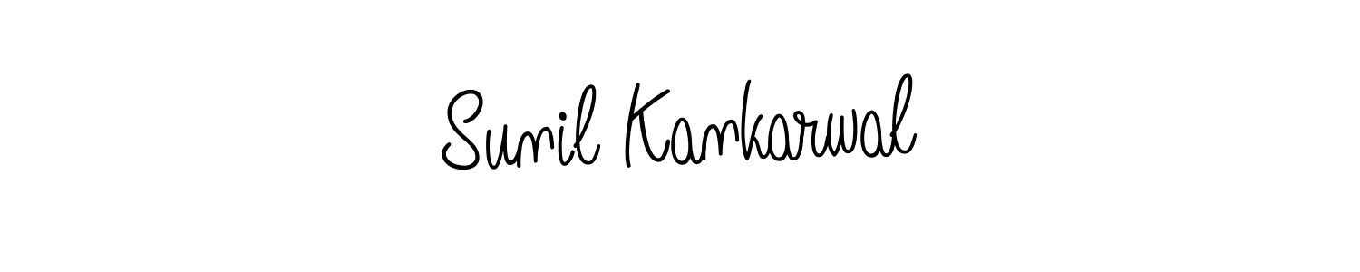 You should practise on your own different ways (Angelique-Rose-font-FFP) to write your name (Sunil Kankarwal) in signature. don't let someone else do it for you. Sunil Kankarwal signature style 5 images and pictures png