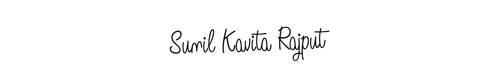 The best way (Angelique-Rose-font-FFP) to make a short signature is to pick only two or three words in your name. The name Sunil Kavita Rajput include a total of six letters. For converting this name. Sunil Kavita Rajput signature style 5 images and pictures png