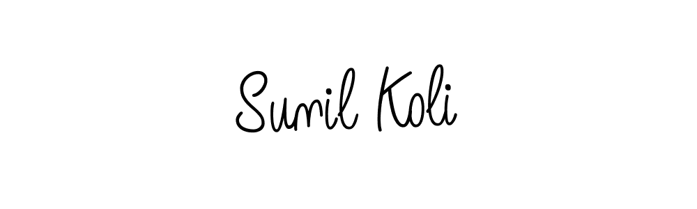 Use a signature maker to create a handwritten signature online. With this signature software, you can design (Angelique-Rose-font-FFP) your own signature for name Sunil Koli. Sunil Koli signature style 5 images and pictures png