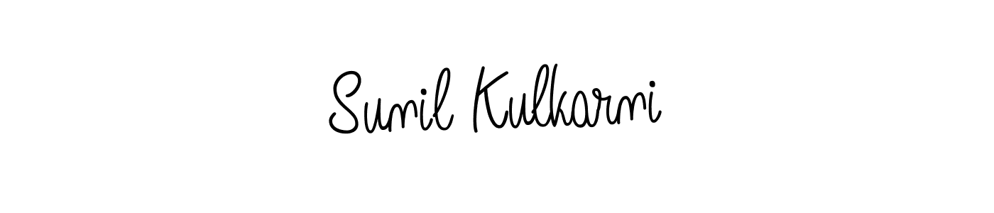 You should practise on your own different ways (Angelique-Rose-font-FFP) to write your name (Sunil Kulkarni) in signature. don't let someone else do it for you. Sunil Kulkarni signature style 5 images and pictures png