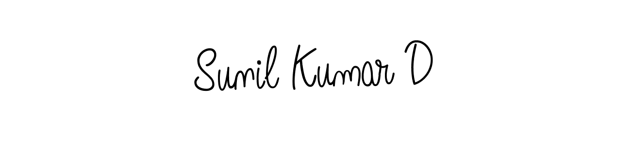 The best way (Angelique-Rose-font-FFP) to make a short signature is to pick only two or three words in your name. The name Sunil Kumar D include a total of six letters. For converting this name. Sunil Kumar D signature style 5 images and pictures png