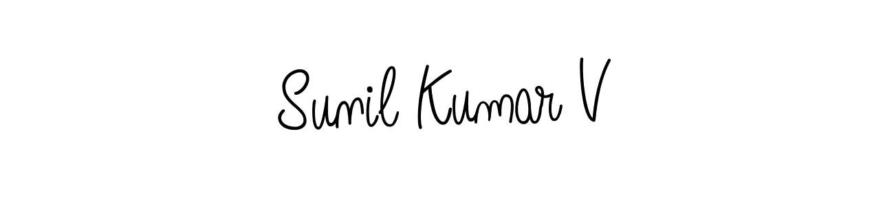 Design your own signature with our free online signature maker. With this signature software, you can create a handwritten (Angelique-Rose-font-FFP) signature for name Sunil Kumar V. Sunil Kumar V signature style 5 images and pictures png