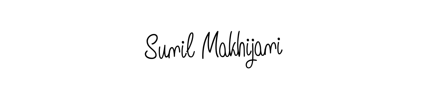 How to make Sunil Makhijani name signature. Use Angelique-Rose-font-FFP style for creating short signs online. This is the latest handwritten sign. Sunil Makhijani signature style 5 images and pictures png