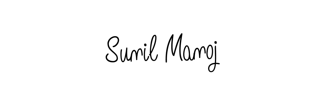 Use a signature maker to create a handwritten signature online. With this signature software, you can design (Angelique-Rose-font-FFP) your own signature for name Sunil Manoj. Sunil Manoj signature style 5 images and pictures png