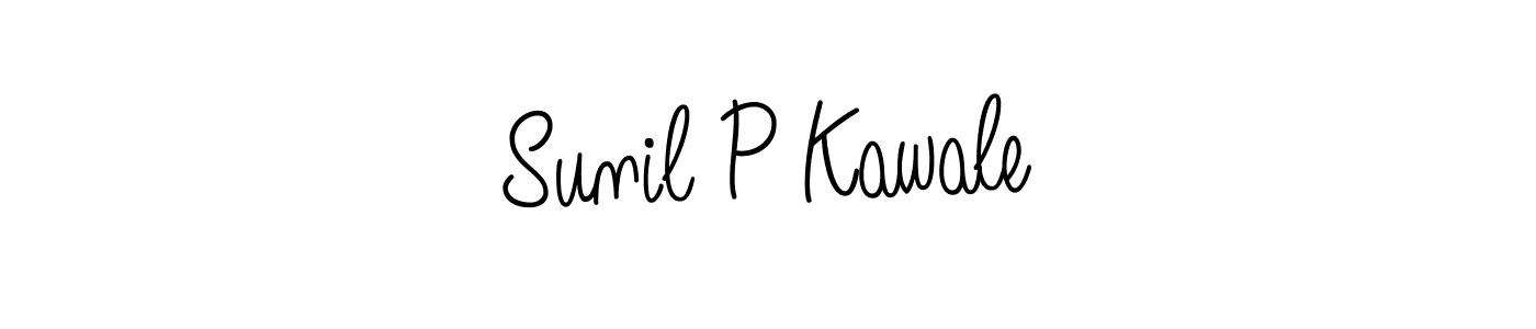 How to make Sunil P Kawale name signature. Use Angelique-Rose-font-FFP style for creating short signs online. This is the latest handwritten sign. Sunil P Kawale signature style 5 images and pictures png