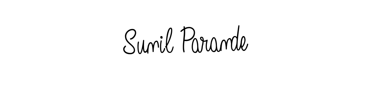 You should practise on your own different ways (Angelique-Rose-font-FFP) to write your name (Sunil Parande) in signature. don't let someone else do it for you. Sunil Parande signature style 5 images and pictures png