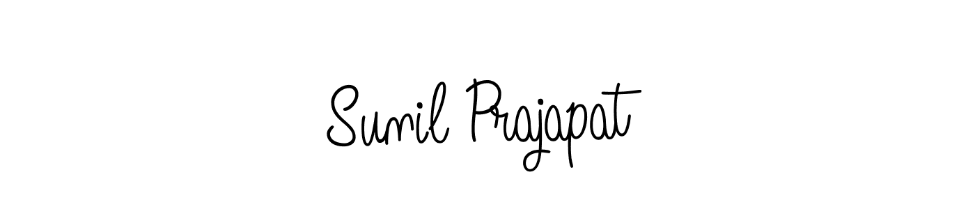 You should practise on your own different ways (Angelique-Rose-font-FFP) to write your name (Sunil Prajapat) in signature. don't let someone else do it for you. Sunil Prajapat signature style 5 images and pictures png