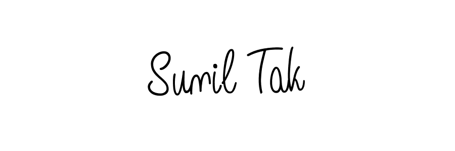 Make a beautiful signature design for name Sunil Tak. With this signature (Angelique-Rose-font-FFP) style, you can create a handwritten signature for free. Sunil Tak signature style 5 images and pictures png