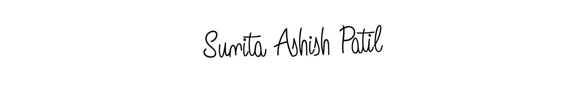 The best way (Angelique-Rose-font-FFP) to make a short signature is to pick only two or three words in your name. The name Sunita Ashish Patil include a total of six letters. For converting this name. Sunita Ashish Patil signature style 5 images and pictures png