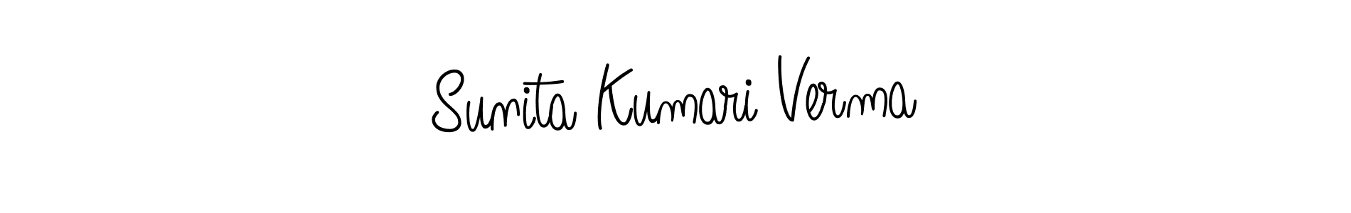You should practise on your own different ways (Angelique-Rose-font-FFP) to write your name (Sunita Kumari Verma) in signature. don't let someone else do it for you. Sunita Kumari Verma signature style 5 images and pictures png