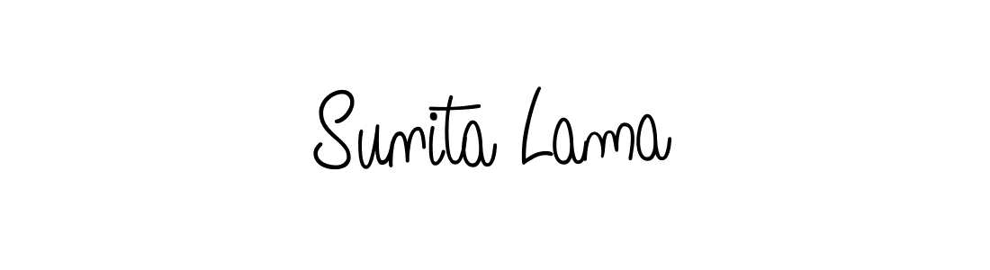 How to make Sunita Lama name signature. Use Angelique-Rose-font-FFP style for creating short signs online. This is the latest handwritten sign. Sunita Lama signature style 5 images and pictures png