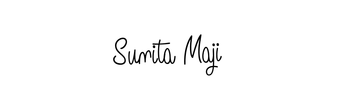 Make a beautiful signature design for name Sunita Maji. With this signature (Angelique-Rose-font-FFP) style, you can create a handwritten signature for free. Sunita Maji signature style 5 images and pictures png