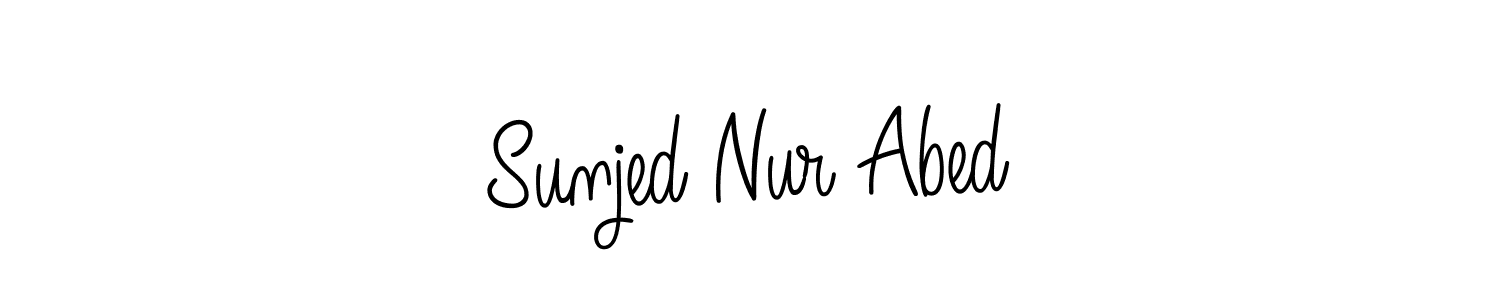 Check out images of Autograph of Sunjed Nur Abed name. Actor Sunjed Nur Abed Signature Style. Angelique-Rose-font-FFP is a professional sign style online. Sunjed Nur Abed signature style 5 images and pictures png
