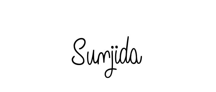 Make a beautiful signature design for name Sunjida. With this signature (Angelique-Rose-font-FFP) style, you can create a handwritten signature for free. Sunjida signature style 5 images and pictures png