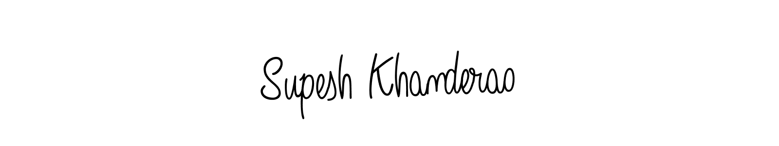 Create a beautiful signature design for name Supesh Khanderao. With this signature (Angelique-Rose-font-FFP) fonts, you can make a handwritten signature for free. Supesh Khanderao signature style 5 images and pictures png