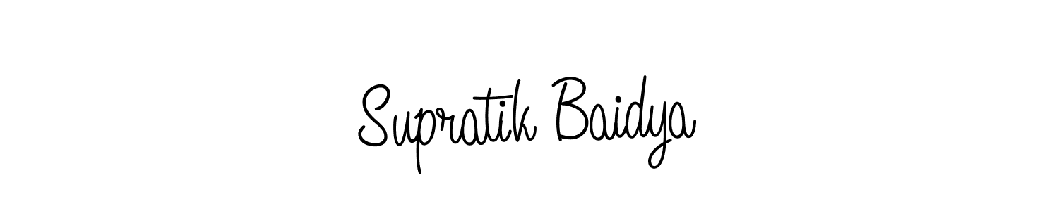 The best way (Angelique-Rose-font-FFP) to make a short signature is to pick only two or three words in your name. The name Supratik Baidya include a total of six letters. For converting this name. Supratik Baidya signature style 5 images and pictures png