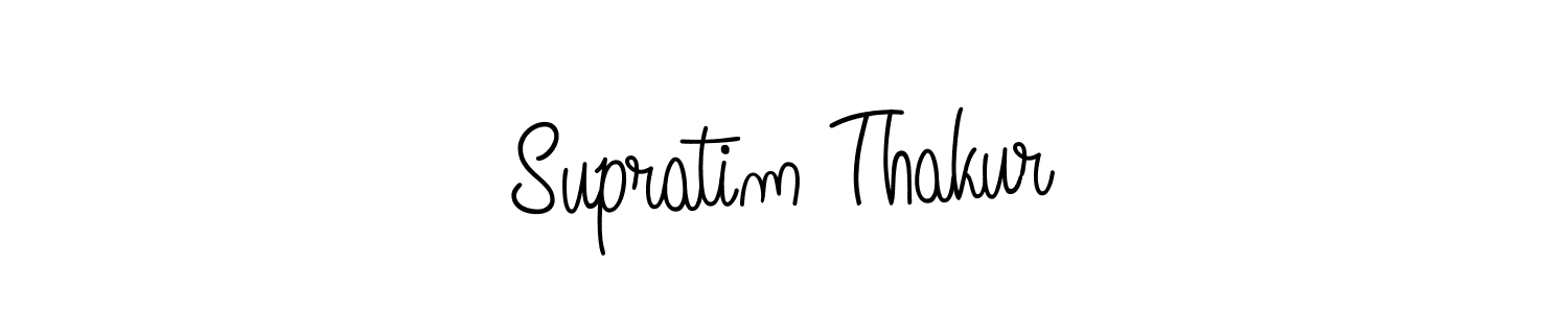 The best way (Angelique-Rose-font-FFP) to make a short signature is to pick only two or three words in your name. The name Supratim Thakur include a total of six letters. For converting this name. Supratim Thakur signature style 5 images and pictures png