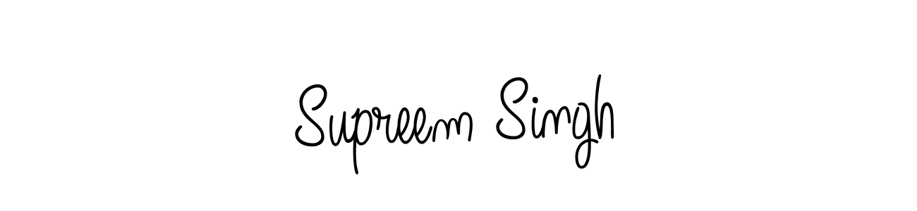 Make a beautiful signature design for name Supreem Singh. With this signature (Angelique-Rose-font-FFP) style, you can create a handwritten signature for free. Supreem Singh signature style 5 images and pictures png