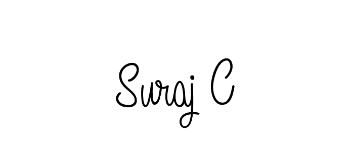 You should practise on your own different ways (Angelique-Rose-font-FFP) to write your name (Suraj C) in signature. don't let someone else do it for you. Suraj C signature style 5 images and pictures png