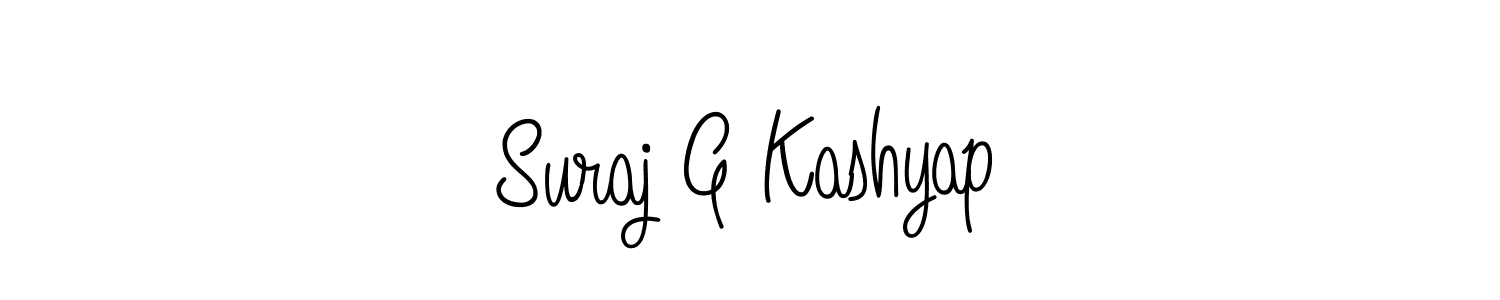 Use a signature maker to create a handwritten signature online. With this signature software, you can design (Angelique-Rose-font-FFP) your own signature for name Suraj G Kashyap. Suraj G Kashyap signature style 5 images and pictures png
