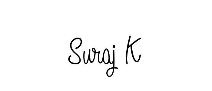 You should practise on your own different ways (Angelique-Rose-font-FFP) to write your name (Suraj K) in signature. don't let someone else do it for you. Suraj K signature style 5 images and pictures png