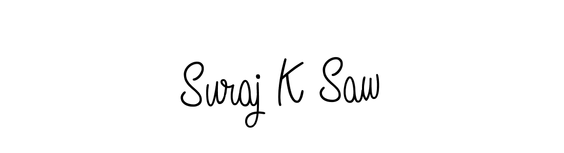 How to make Suraj K Saw name signature. Use Angelique-Rose-font-FFP style for creating short signs online. This is the latest handwritten sign. Suraj K Saw signature style 5 images and pictures png