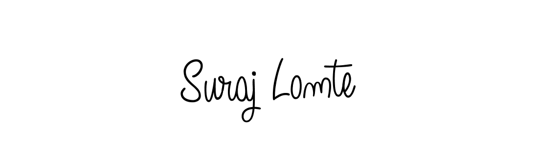 You should practise on your own different ways (Angelique-Rose-font-FFP) to write your name (Suraj Lomte) in signature. don't let someone else do it for you. Suraj Lomte signature style 5 images and pictures png