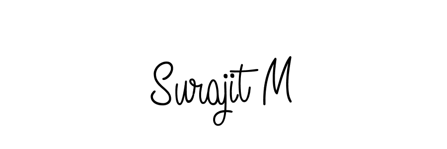 Use a signature maker to create a handwritten signature online. With this signature software, you can design (Angelique-Rose-font-FFP) your own signature for name Surajit M. Surajit M signature style 5 images and pictures png