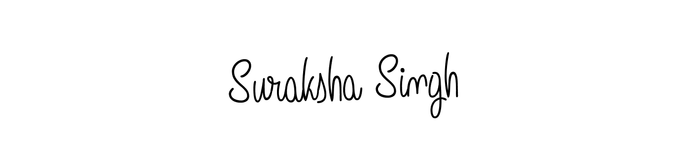 You should practise on your own different ways (Angelique-Rose-font-FFP) to write your name (Suraksha Singh) in signature. don't let someone else do it for you. Suraksha Singh signature style 5 images and pictures png