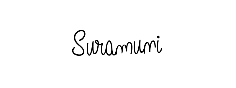 Make a beautiful signature design for name Suramuni. With this signature (Angelique-Rose-font-FFP) style, you can create a handwritten signature for free. Suramuni signature style 5 images and pictures png