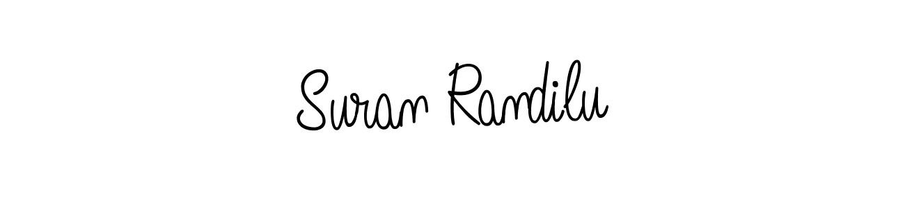 You should practise on your own different ways (Angelique-Rose-font-FFP) to write your name (Suran Randilu) in signature. don't let someone else do it for you. Suran Randilu signature style 5 images and pictures png