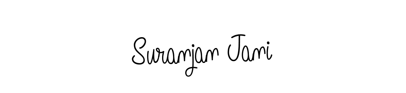 The best way (Angelique-Rose-font-FFP) to make a short signature is to pick only two or three words in your name. The name Suranjan Jani include a total of six letters. For converting this name. Suranjan Jani signature style 5 images and pictures png